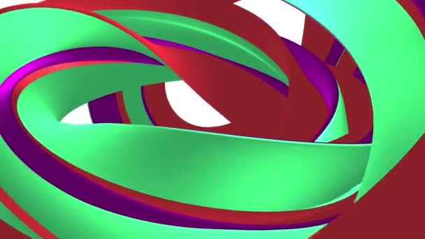 Couleurs douces 3D courbé arc-en-ciel bande caoutchouc guimauve corde bonbons boucle sans couture forme abstraite animation fond nouvelle qualité mouvement universel dynamique animé coloré joyeux vidéo 4k stock footage 