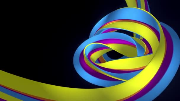 Soft colors 3D curved rainbow rubber band marshmallow rope candy seamless loop abstract shape animation background new quality universal motion dynamic animated colorful joyful video 4k stock footage — Stock Video