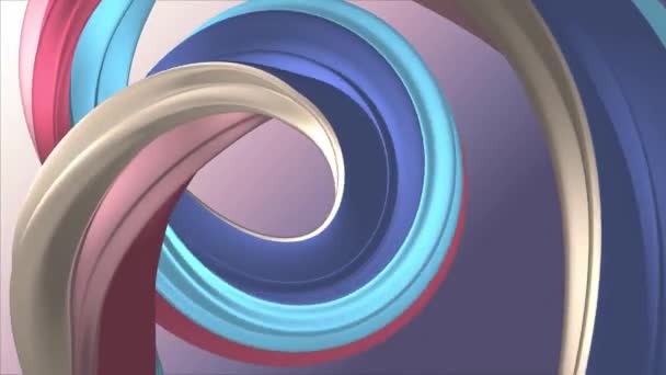 Cores suaves 3D curvo arco-íris elástico marshmallow corda doce sem costura loop abstrato forma animação fundo nova qualidade movimento universal dinâmico animado colorido vídeo alegre 4k stock footage — Vídeo de Stock