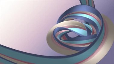 Yumuşak renkler 3d kavisli gökkuşağı kauçuk bant marshmallow ip şeker dikişsiz döngü soyut şekil animasyon arka plan yeni kalite evrensel hareket dinamik animasyonlu renkli neşeli video 4k stok görüntüleri