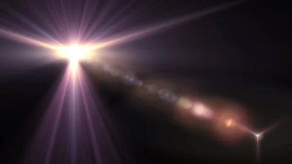 Flash lumières optique lentille fusées éclairantes brillant illustration art arrière-plan nouvelle lumière naturelle lampe rayons effet coloré lumineux image stock — Photo