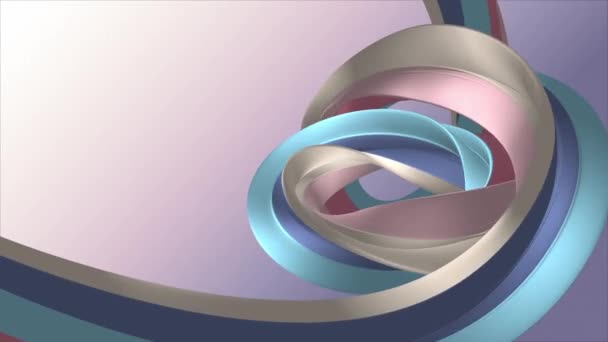 Miękkie kolory 3D zakrzywiona guma sznurek pianka krzywa kształt miękki nowy obraz ożywić pętla streszczenie sztuka tło wideo animowany — Wideo stockowe