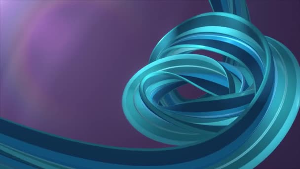 柔和的颜色 3d 弯曲彩虹橡胶带棉花糖绳糖果无缝循环抽象形状动画背景新质量通用运动动态动画五颜六色快乐视频 4k 股票素材 — 图库视频影像