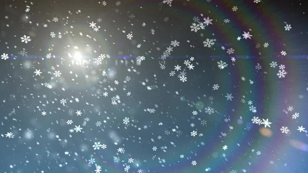 Vánoční hvězdy lehký Sníh padající ilustrace pozadí nová kvalita Univerzální barevný radostný sváteční obraz — Stock fotografie