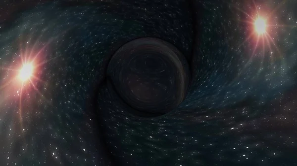 Gaura neagră trage în spațiu-timp stea pâlnie groapă ilustrare fundal Noua calitate universală știință rece frumos 4k imagine stoc — Fotografie, imagine de stoc