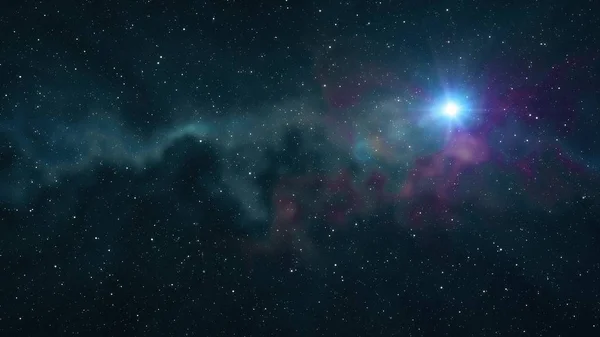 Μοναχικό μεγάλο αστέρι λάμπει σε μαλακό νεφέλωμα αστέρια νύχτα ουρανός εικόνα φόντο νέα ποιότητα φύση γραφικό δροσερό πολύχρωμο φως απόθεμα εικόνα — Φωτογραφία Αρχείου