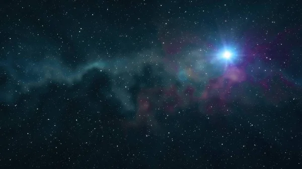 Solitario grande stella brillare in morbida nebulosa stelle cielo notturno illustrazione sfondo nuova qualità natura scenico fresco colorato luce stock immagine — Foto Stock