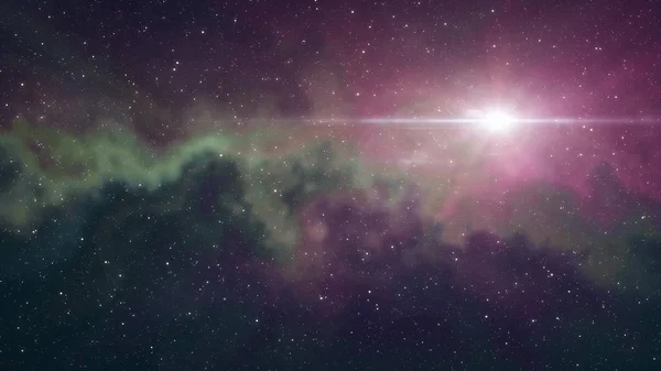 नरम नेबुला सितारों में अकेला बड़ा सितारा चमकता है रात आकाश चित्रण पृष्ठभूमि नई गुणवत्ता प्रकृति दृश्य शांत रंगीन प्रकाश स्टॉक छवि — स्टॉक फ़ोटो, इमेज