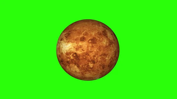 Egyszerű Vénusz bolygó-modell a zöld képernyő háttér új minőségi egyetemes űrállomány kép — Stock Fotó