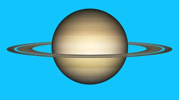 Prosty model planety Saturn na zielonym tle ekranu nowa jakość Universal Space Stock obraz — Zdjęcie stockowe
