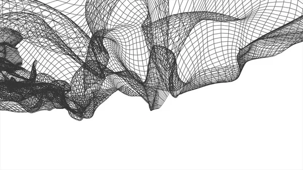 グリッドネット抽象描画ポリゴンワイヤーフレーム煙クラウドソフトシミュレーショングラフィックスイラストの背景新しい品質レトロヴィンテージスタイルクール素敵な美しい4kストック画像 — ストック写真