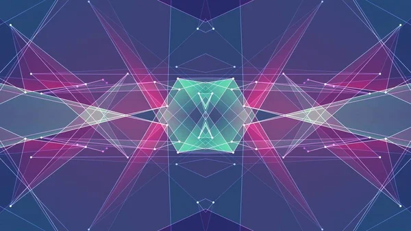 Abstrakt symmetrisch poligon form netz wolke illustration hintergrund neue qualität technologie bunt stock bild — Stockfoto