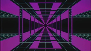 sonsuz retro tarzı siber ızgara tünel etkisi grafik illüstrasyon arka plan yeni kalite fütüristik vintage serin güzel stok görüntü