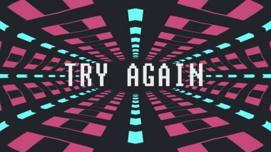 retro oyun tarzı sonsuz tünel illüstrasyon yeni vintage renkli neşeli stok görüntü