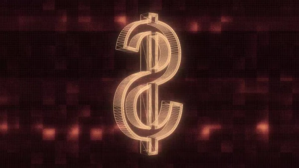 dollar sign on old led lcd display illustration background loop - new quality retro vintage numbers letters finance techno joyful stock image
