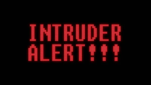 green intruder alert text on digital black lcd screen illustration new quality techology colorful joyful vintage stock image