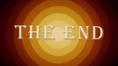 Bir retro, eski moda Son film başlığı ew kalite yazı 4k dinamik neşeli stok dil görüntü