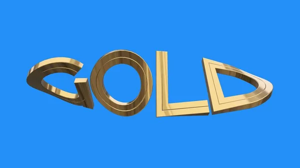 Gouden gebogen gouden woord illustratie op blauwe achtergrond nieuwe kwaliteit unieke financiële zakelijke voorraad afbeelding — Stockfoto