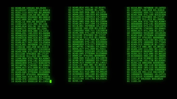 Programación cifrada seguridad piratería código flujo de datos corriente en pantalla nuevos números de calidad letras codificación techno alegre vídeo 4k stock image —  Fotos de Stock