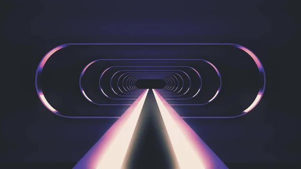 霓虹灯网格网络复古隧道图形插图背景新质量未来主义风格酷漂亮的股票图像 — 图库照片