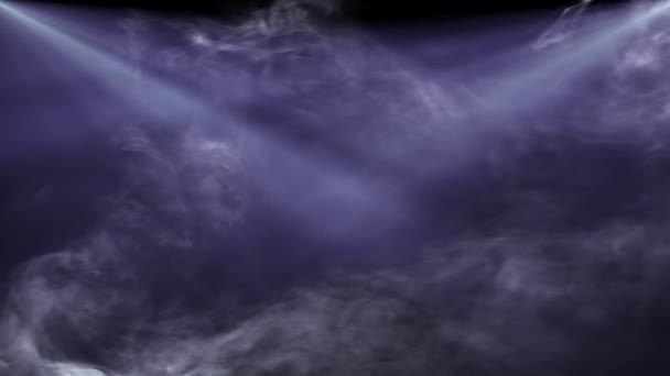 Красочные боковые диагональные точечные огни и дымовые облака блестящая анимация фон новое качество естественного освещения лампы лучи эффект динамический яркий яркий 4k видео материал — стоковое видео
