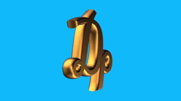 Zlatá drachma měnový symbol otáčející se animace bezproblémová smyčka modrá pozadí nová kvalita unikátní finanční podnikání animovaný dynamický pohyb 4k video burzovní záběry — Stock video