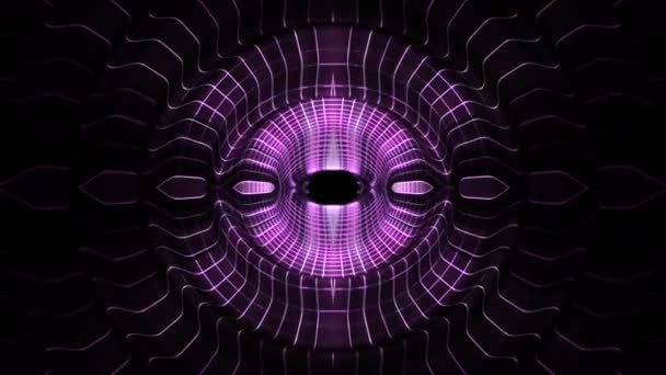 Glänzende digitale Wellen Pulsauge im Cyberspace Motion Graphics Animation Hintergrund neue Qualität Techno-Stil cool schön schön 4k Stock Videomaterial — Stockvideo