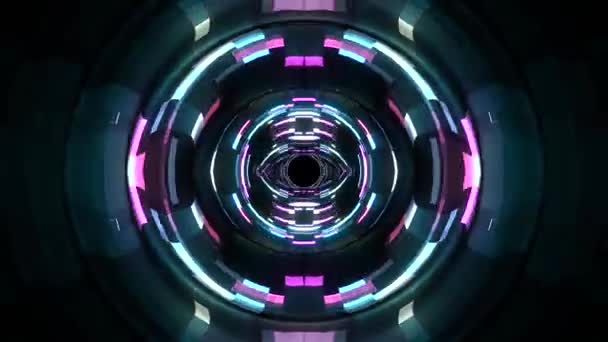 Блестящие цифровые волны импульсные глаза в киберпространстве движения графики анимации фон новое качество техно стиль прохладно красивые 4k видео — стоковое видео