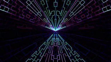 neon hareketli ızgara blokları arka plan animasyon Yeni kalite evrensel hareket dinamik animasyonlu teknolojik renkli neşeli dans müzik video 4k stok görüntüleri