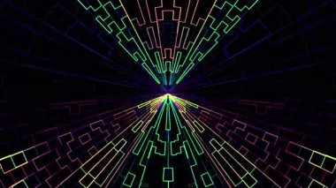 neon hareketli ızgara blokları arka plan animasyon Yeni kalite evrensel hareket dinamik animasyonlu teknolojik renkli neşeli dans müzik video 4k stok görüntüleri