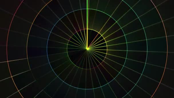 Neónový kruh mřížka bloky pozadí animace nová kvalita Univerzální pohyb dynamický animovaný technologický barevný radostný tanec muzika video 4k burzovní záběry — Stock video