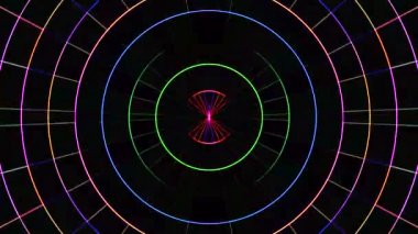 neon hareketli daire ızgara blokları arka plan animasyon Yeni kalite evrensel hareket dinamik animasyonteknolojik renkli neşeli dans müzik video 4k stok görüntüleri