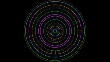 neon hareketli daire ızgara blokları arka plan animasyon Yeni kalite evrensel hareket dinamik animasyonteknolojik renkli neşeli dans müzik video 4k stok görüntüleri
