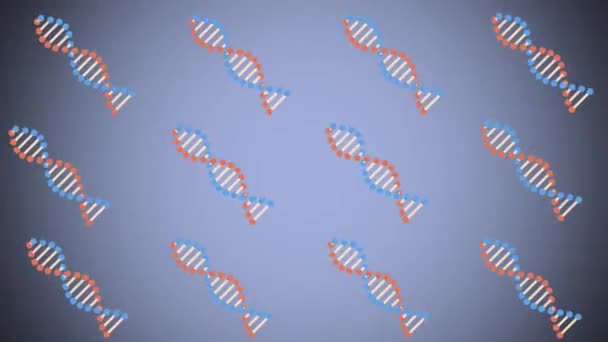 Muitas moléculas de forma espiral de DNA girando no espaço sem costura loop animação fundo nova qualidade bela saúde natural legal bom estoque 4k vídeo footage — Vídeo de Stock