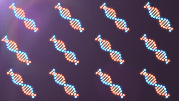 Många DNA spiralform molekyler roterande i rymden sömlös loop animation bakgrund ny kvalitet vacker naturlig hälsa cool Nice Stock 4K videofilmer — Stockvideo