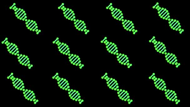 Multe molecule de spirală ADN care se rotesc pe ecran fără sudură buclă de animație fundal de nouă calitate frumoasă sănătate naturală rece stoc frumos imagini video 4k — Videoclip de stoc