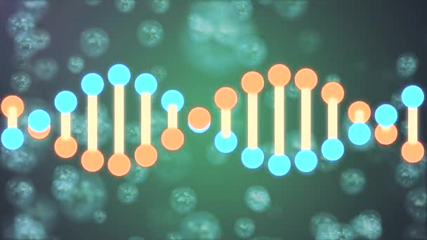 빛나는 DNA 나선형 분자 회전 거품 공간 애니메이션 원활한 루프 배경 새로운 품질 아름 다운 자연 건강 멋진 멋진 스톡 4K 비디오 영상 — 비디오
