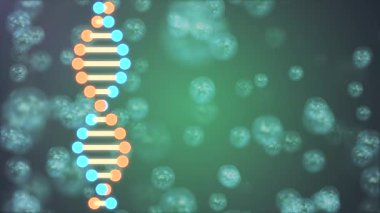 parlak Dna spiral molekül kabarcık uzay animasyon sorunsuz döngü arka plan yeni kalite güzel doğal sağlık serin güzel stok 4k video görüntüleri dönen