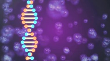 parlak Dna spiral molekül kabarcık uzay animasyon sorunsuz döngü arka plan yeni kalite güzel doğal sağlık serin güzel stok 4k video görüntüleri dönen