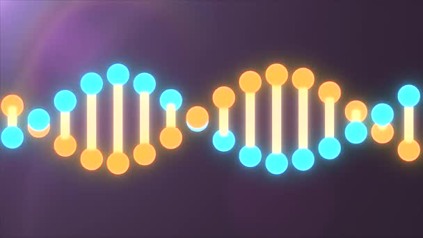 Brillante ADN espiral molécula girando en el espacio sin costuras bucle animación fondo nueva calidad hermosa salud natural fresco buena acción 4k video metraje — Vídeos de Stock