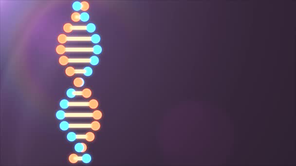 Brillante ADN espiral molécula girando en el espacio sin costuras bucle animación fondo nueva calidad hermosa salud natural fresco buena acción 4k video metraje — Vídeo de stock