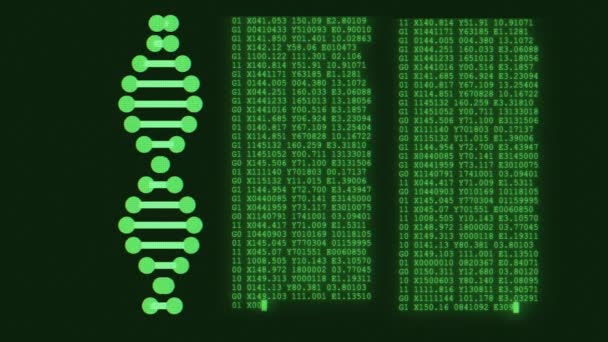 DNS spirális alakú molekula dekódolás az LCD képernyő varrat nélküli hurok animáció háttér új minőségi gyönyörű természetes egészség cool szép állomány 4k videofelvétel — Stock videók