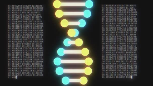 DNA spirala kształt cząsteczki dekodowanie na ekranie LCD bez szwu animacja pętli tło nowej jakości piękne naturalne zdrowie fajne ładne fotografii 4K nagrania wideo — Wideo stockowe