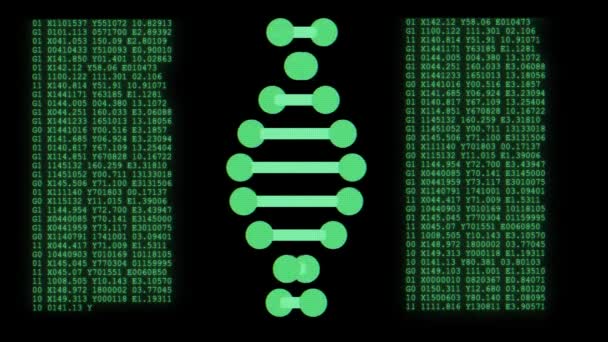 ADN forma espiral molécula decodificación en pantalla lcd animación bucle sin costuras fondo nueva calidad hermosa salud natural fresco buena acción 4k video metraje — Vídeos de Stock