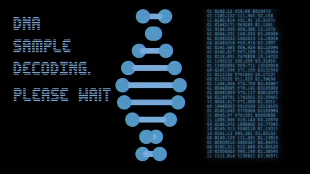 DNA spirala kształt cząsteczki dekodowanie na ekranie LCD bez szwu animacja pętli tło nowej jakości piękne naturalne zdrowie fajne ładne fotografii 4K nagrania wideo — Wideo stockowe