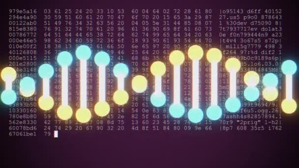 DNA spirale forma molecola decodifica su schermo lcd loop senza soluzione di continuità animazione sfondo di nuova qualità bella salute naturale fresco bello stock 4k video — Video Stock