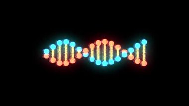 glitched parlak Dna spiral molekül uzayda dönen sorunsuz döngü animasyon arka plan yeni kalite güzel doğal sağlık serin güzel stok 4k video görüntüleri