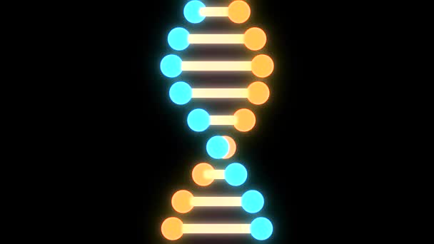 Brillante ADN espiral molécula girando en el espacio sin costuras bucle animación fondo nueva calidad hermosa salud natural fresco buena acción 4k video metraje — Vídeo de stock