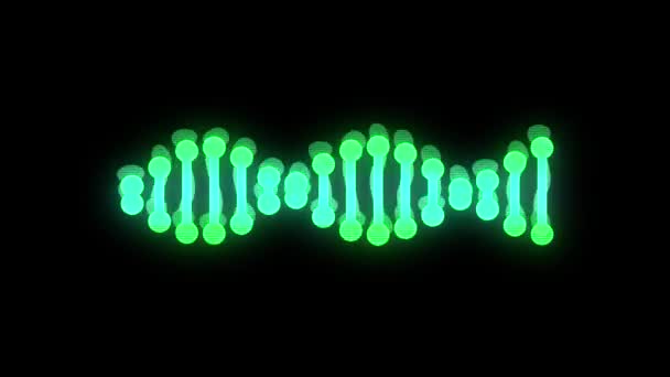 Glitched brilhante DNA espiral molécula girando no espaço sem costura loop animação fundo nova qualidade bonito natural saúde legal bom estoque 4k vídeo footage — Vídeo de Stock