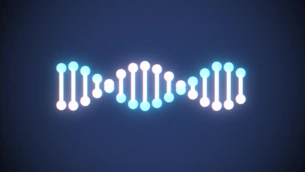 Glitched glänsande DNA spiral molekyl roterande i rymden sömlös loop animation bakgrund ny kvalitet vacker naturlig hälsa cool Nice Stock 4K videofilmer — Stockvideo